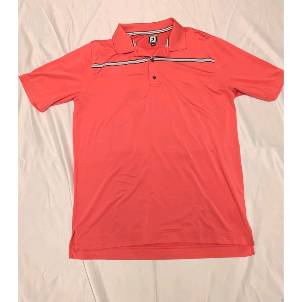 FootJoy Polo Shirt Mens Large Pink Athletic Fit Performance Golf Stretch